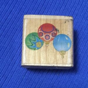 1997 Stamp City “Floating Balloons” Wood Mount Rubber Stamp